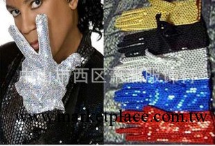 MJ邁克爾傑克遜同款演出服爵士舞街舞歌手舞臺服手套亮片短款手套工廠,批發,進口,代購