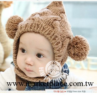 韓國秋冬款雙球毛線精靈帽/嬰兒童帽子/寶寶帽子/批發批發・進口・工廠・代買・代購