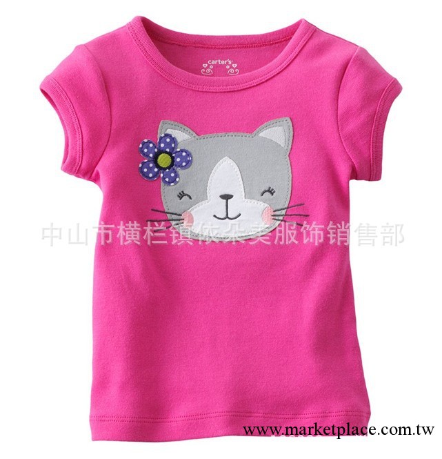 2013新款卡通HELLO KITTY 貓頭T恤女童裝全棉T恤 兒童短袖T恤工廠,批發,進口,代購