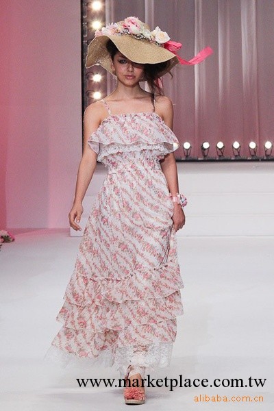 2011年日本品牌LIZLISA春夏新款原單花柄新品全蕾絲吊帶洋裙工廠,批發,進口,代購