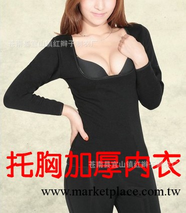 熱銷新款保暖長袖托胸性感內衣 潮女必備 不倒絨美體U領保暖內衣工廠,批發,進口,代購