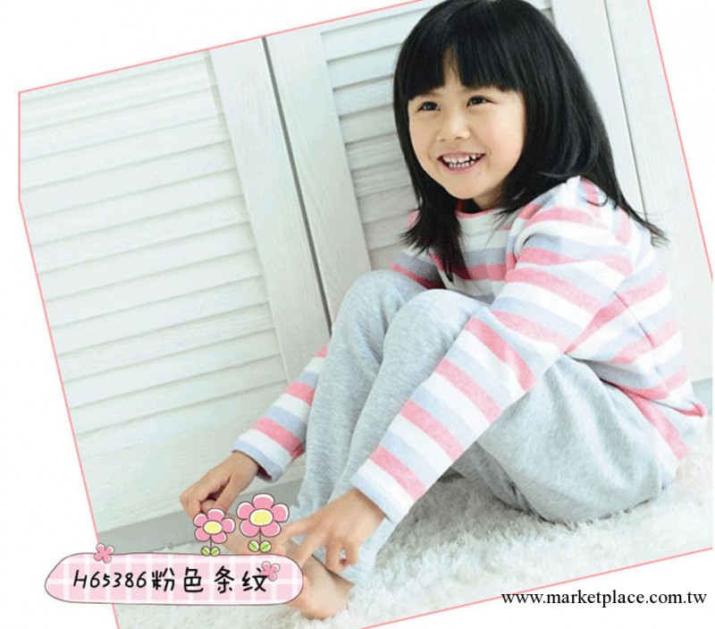 童園坊秋冬新款童裝兒童保暖加絨加厚內衣套裝65386工廠,批發,進口,代購