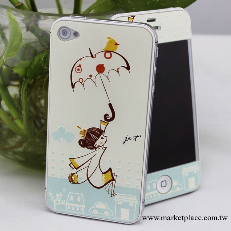 [[批發]新款iphone5貼膜 蘋果5保護膜 情侶套裝 清新 浮雕膜 girl工廠,批發,進口,代購