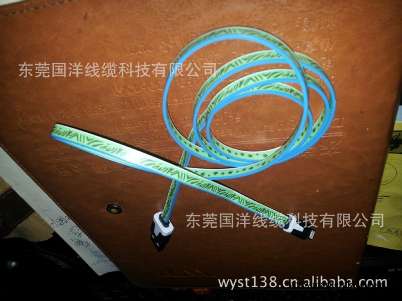 新穎三色花紋面條IPHONE5蘋果數據線工廠,批發,進口,代購