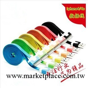 蘋果手機iphone4s數據線 ipad2 3彩色usb小面條數據線 廠傢批發工廠,批發,進口,代購