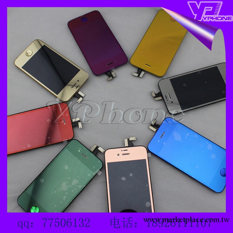 供應 原裝蘋果彩色液晶  iphone電鍍總成 iphone4彩色液晶工廠,批發,進口,代購