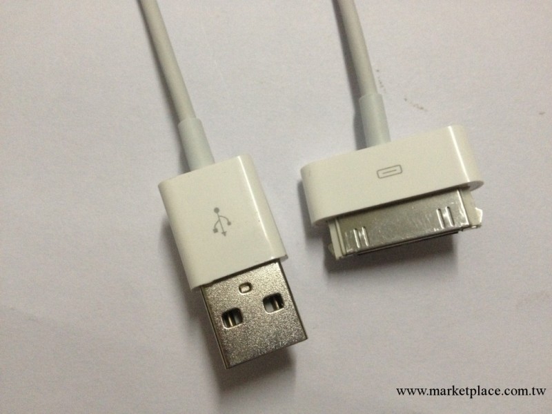Iphone4S數據線  IPAD 蘋果34 白色6 針TPE1米 58絲純銅 充電超快工廠,批發,進口,代購