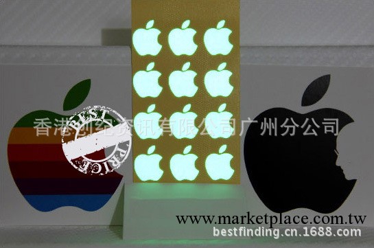 iphone3 4後背夜光發光Logo背貼 蘋果5後背蓋夜熒光logo貼紙 夜光批發・進口・工廠・代買・代購