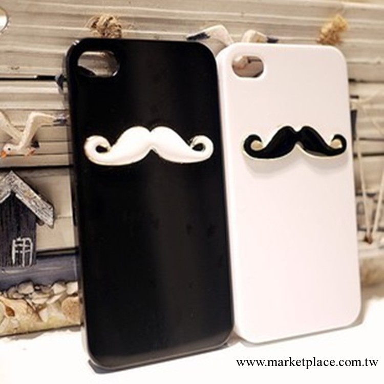 蘋果iphone4情侶手機殼 阿凡提小胡須iPhone5個性胡子雪糕殼 潮工廠,批發,進口,代購