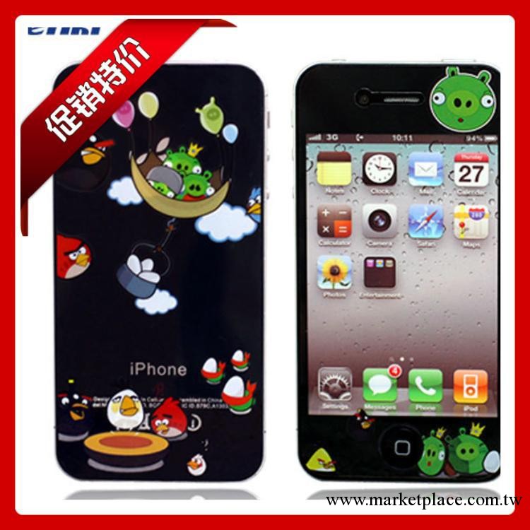 誠招分銷 一件代發 iPhone4/4s彩貼 憤怒的小鳥保護膜 蘋果4s貼膜工廠,批發,進口,代購