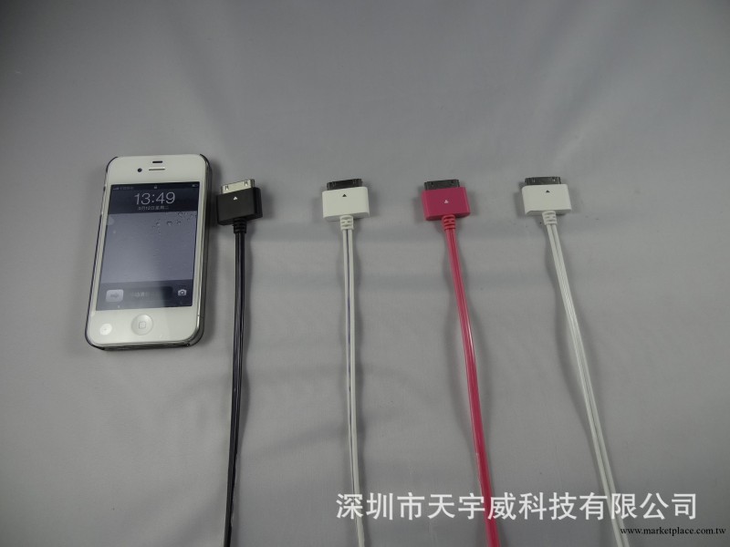 專業銷售 iphone4發光數據線 彩色蘋果數據線 蘋果數據線批發工廠,批發,進口,代購