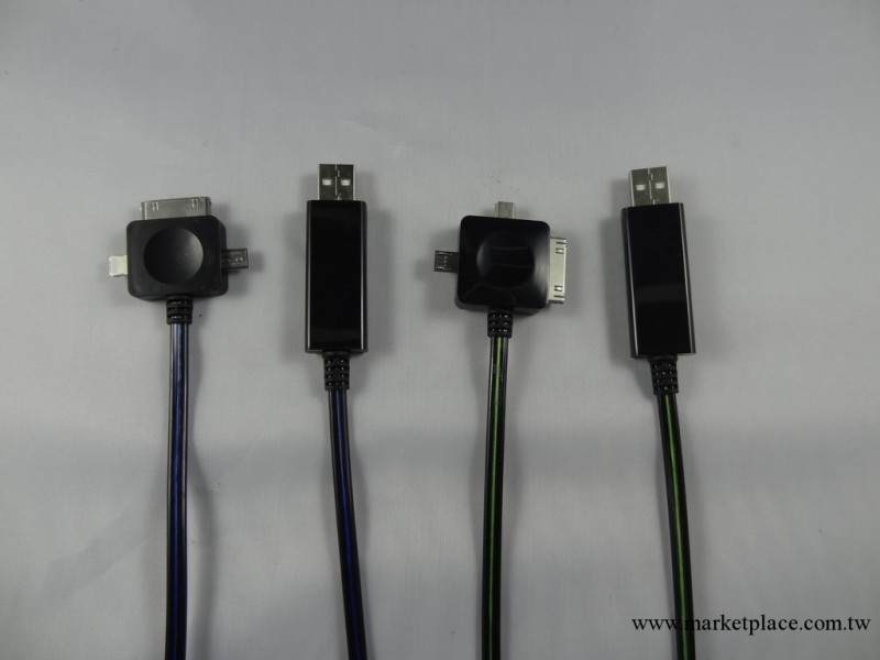 蘋果發光線 三合一充電數據線 流光充電線 發光線工廠,批發,進口,代購