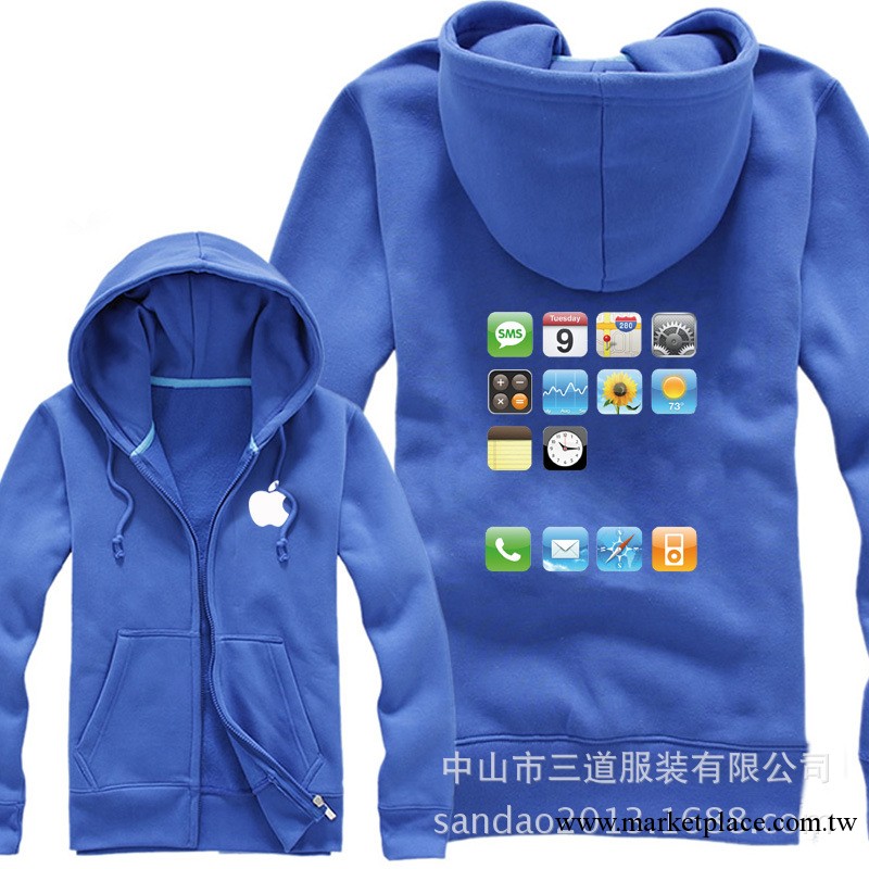 蘋果工作服衛衣三星聯想工裝外套開衫拉鏈加厚定做LOGO圖案秋冬裝工廠,批發,進口,代購
