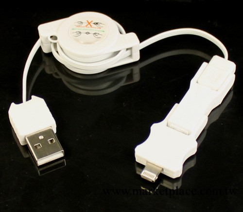 可伸縮 蘋果iphone5 micro mini USB 3合1數據線 iphone5伸縮線工廠,批發,進口,代購
