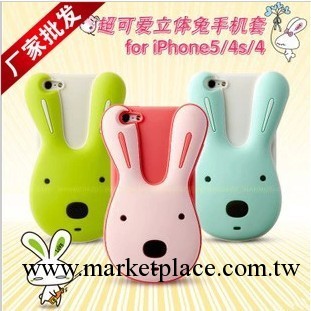 可愛大頭兔子 iphone5手機殼沙糖兔 iPhone4S手機殼套 矽膠保護套工廠,批發,進口,代購