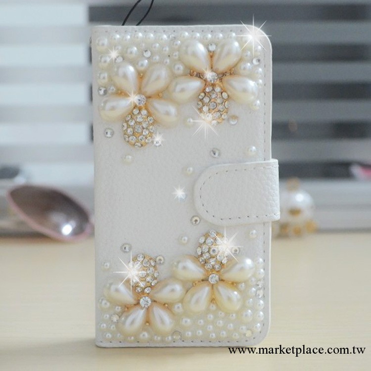 DIY手機殼批發 蘋果4代小野花皮套 iphone5s皮質外殼 水鉆貼鉆殼工廠,批發,進口,代購
