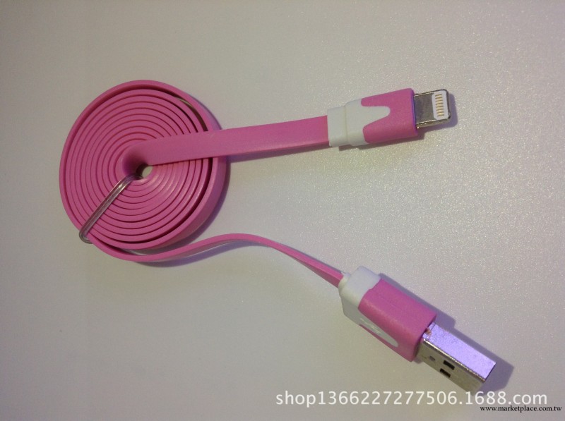 蘋果5C小面條數據線 5S雙色面條線 iphone5G扁線 5S面條數據線工廠,批發,進口,代購