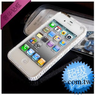 新款 iPhone4 4S PC鉆石邊框 蘋果4鉆石邊框 iPhone手機殼 保護套工廠,批發,進口,代購