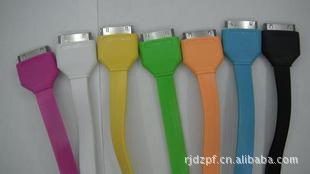 蘋果iphone 4s 數據線4 iPad 3 2 扁平 面條線 充電線 彩色 同步工廠,批發,進口,代購
