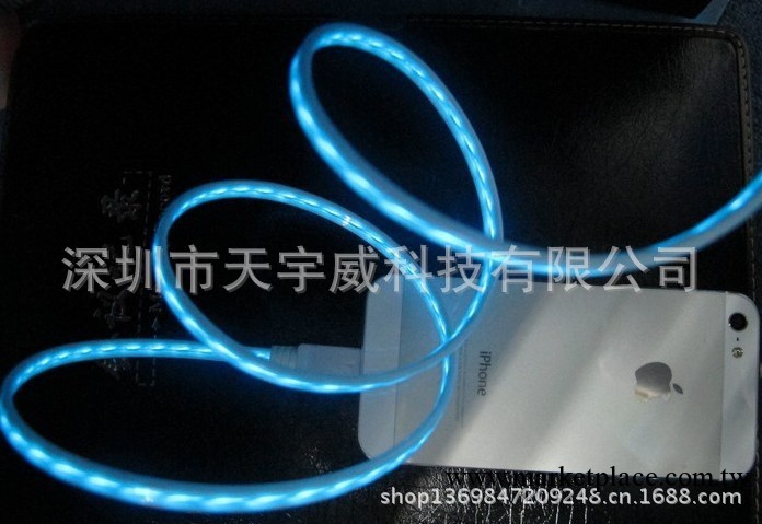 蘋果手機發光數據線EL冷光線 發光線 iphone micro充電發光數據線工廠,批發,進口,代購
