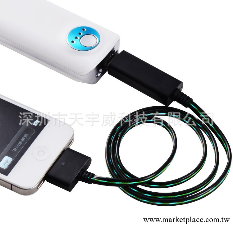 iphone發光數據線 /ipad數據線 iPhone5發光線 流光線 蘋果發光線工廠,批發,進口,代購