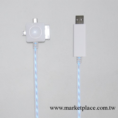 工廠蘋果發光數據線 MICRO IPHONE4 MINI三合一發光線 LE冷光線工廠,批發,進口,代購