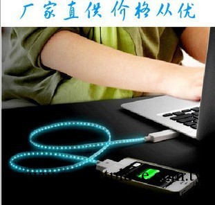 廠傢 發光線數據線 EL冷光線 三星 蘋果手機數據線  5s 5c發光線工廠,批發,進口,代購