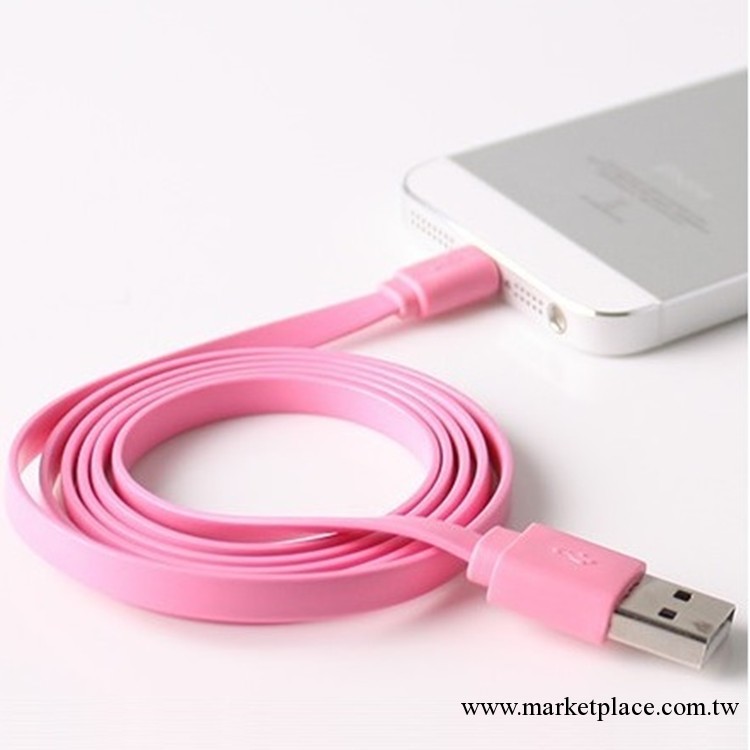 iPhone5小面條 新款單色面條線 蘋果5單色扁線 註塑一體成形工廠,批發,進口,代購