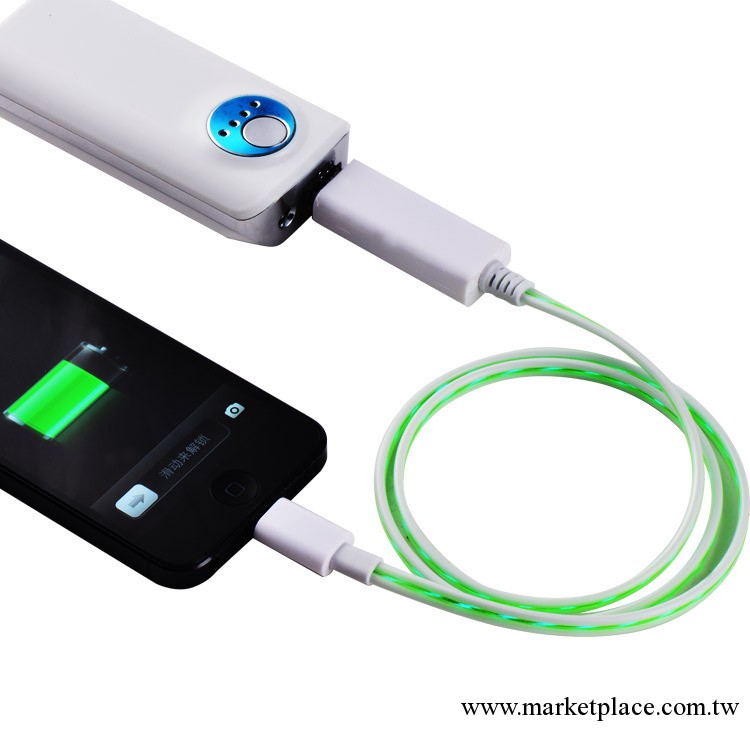 EL冷光數據線 phone5發光線 蘋果數據線USB 數據線批發 發光線工廠,批發,進口,代購