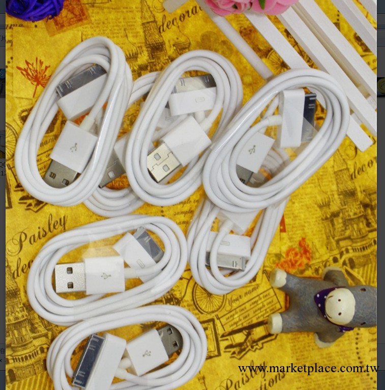 廠傢直銷 蘋果數據線 iphone4數據線 ipod數據線 6針數據線工廠,批發,進口,代購