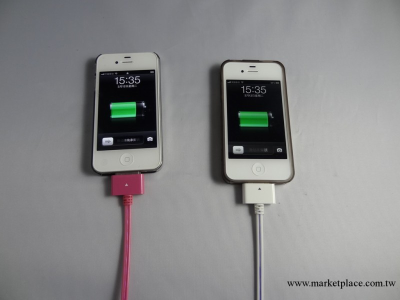 蘋果4發光線iphone4S冷光線蘋果4s追光數據線白發綠工廠,批發,進口,代購