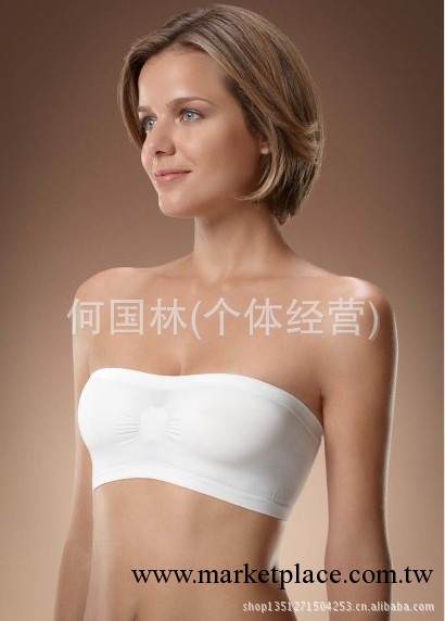 一字裹胸 Bandeau  tube bra with pads雙層帶胸墊無縫抹胸圍胸工廠,批發,進口,代購