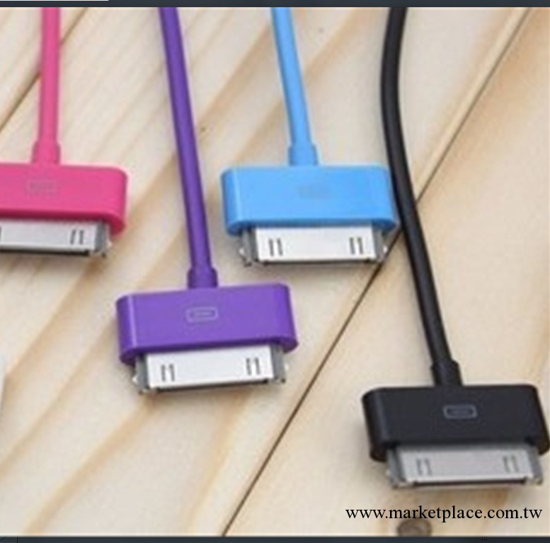 現貨供應 蘋果4/4S數據線 iphone4/4S3M彩色數據線 蘋果6針3M線工廠,批發,進口,代購