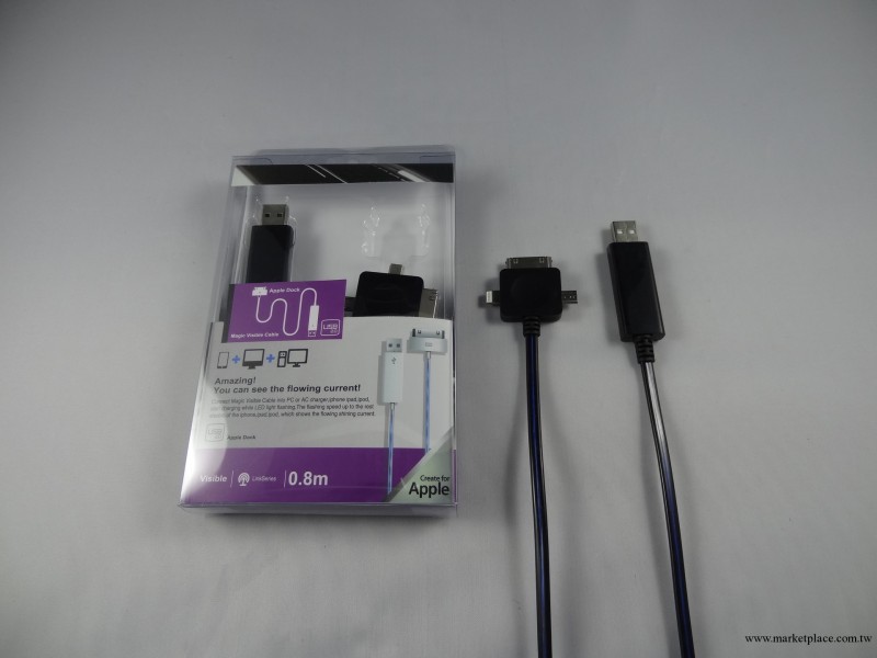 USB發光線，iPhone發光線供應，蘋果4S流動發光線批發 三合一工廠,批發,進口,代購