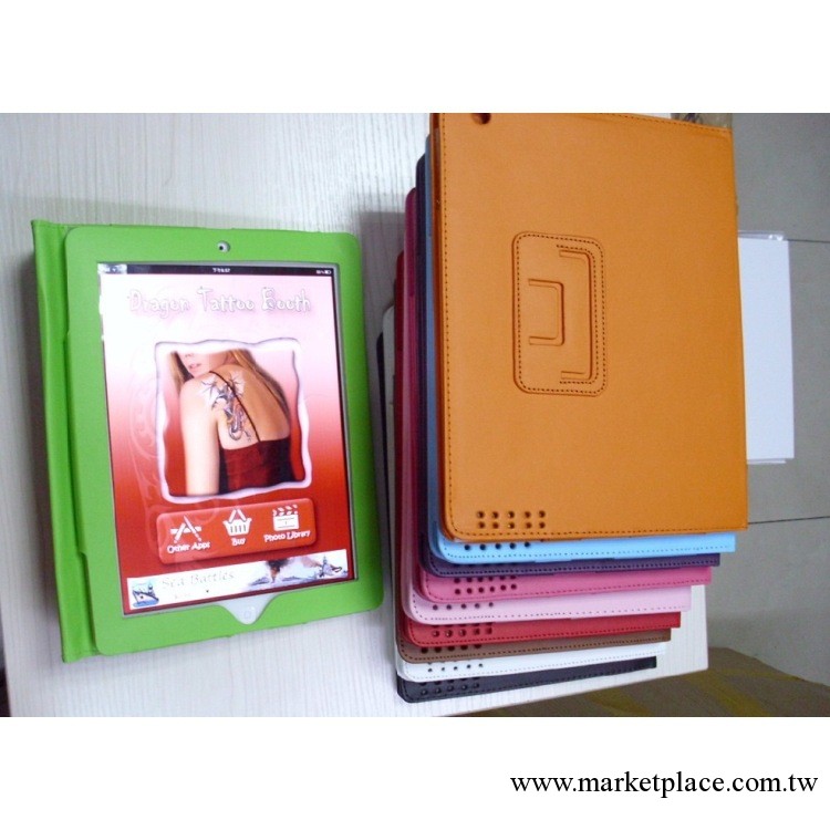 new ipad PU兩折皮套 ipad2/3/4智能皮套 蘋果皮套批發工廠,批發,進口,代購