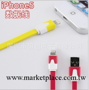 IPHONE5蘋果扁線數據線 雙色小面條數據線 10色面條數據線批發工廠,批發,進口,代購