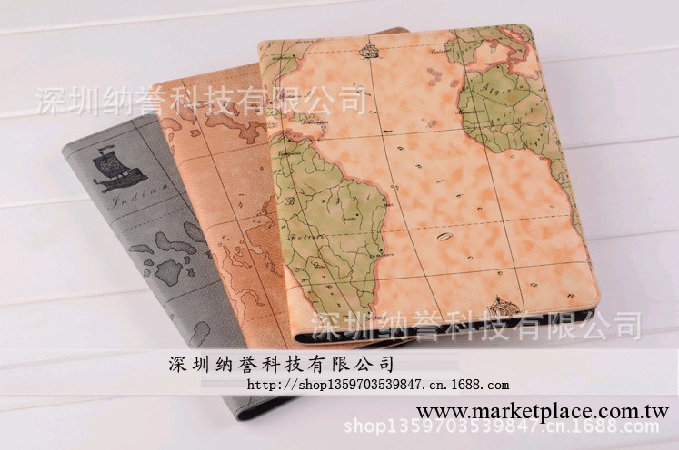現貨供應iPad 234通用智能休眠地圖款左右一皮套工廠,批發,進口,代購