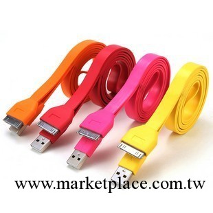 蘋果手機充電線 iphone/ipad數據線 不打結不開裂彩色面條工廠,批發,進口,代購