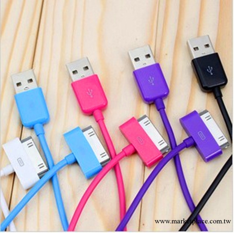 彩色 蘋果數據線 支持iphone IPOD ipad 2 3 4touchQ013工廠,批發,進口,代購