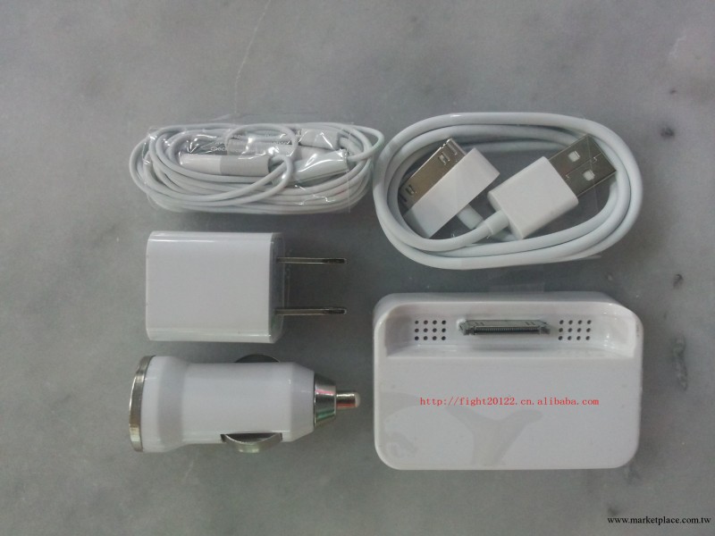 iphone4彩色五件套裝充電器   四代五合一套裝  多色可選工廠,批發,進口,代購