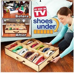 shoes under收納鞋盒/收納12雙鞋透明收納袋 tv產品工廠,批發,進口,代購