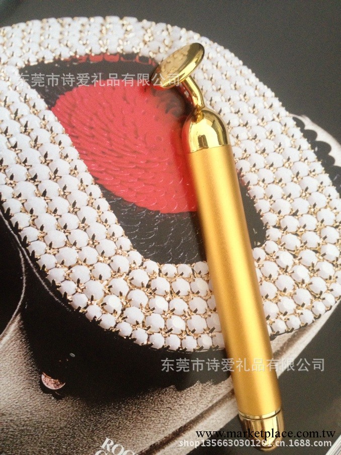 可批發!2013新款BEAUTY BAR 24K金紐扣圓頭美容棒 瘦臉震動按摩棒批發・進口・工廠・代買・代購