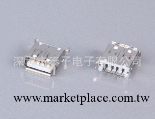廠傢供應USB A母180度短體插座/USB A/F連接器工廠,批發,進口,代購