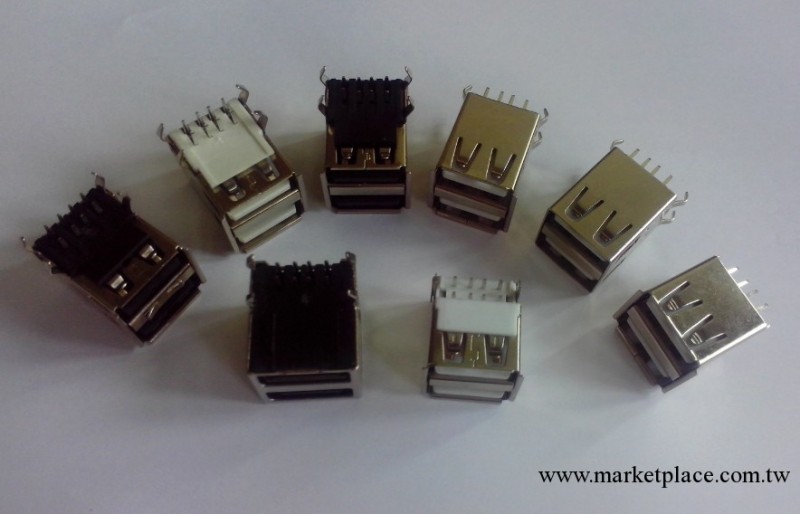 浙江雙層USB 2.0 90度 四直腳卷邊 廠傢供應連接器工廠,批發,進口,代購
