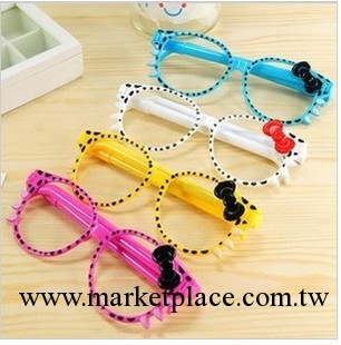 C391  韓國文具 可愛創意蝴蝶結眼鏡筆 KT貓圓珠筆 兩支筆工廠,批發,進口,代購