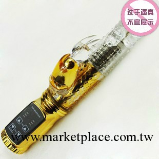 女用G點自慰器具搖擺震動伸縮轉珠棒 情趣用品仿真陽具鍍金振動棒工廠,批發,進口,代購