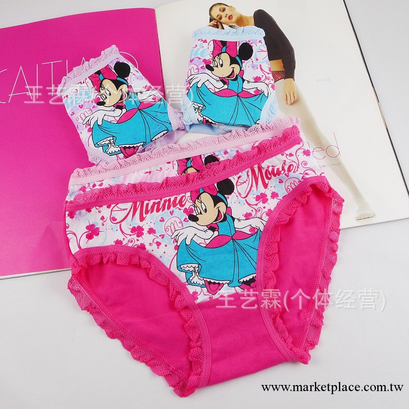 迪斯尼米奇卡通純棉兒童內褲內衣萊卡棉三角褲女童三角內褲批發工廠,批發,進口,代購