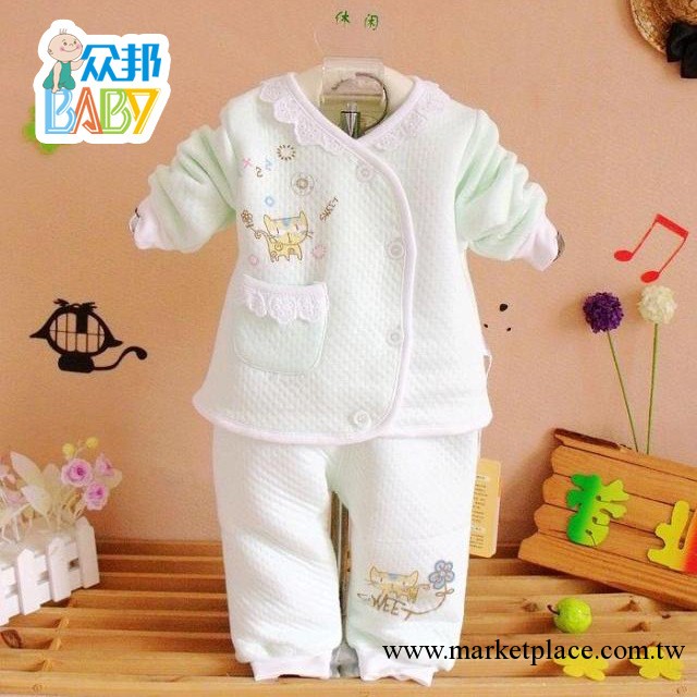 『眾邦baby』13品牌兒童秋裝 時尚小熊偏襟保暖兒童內衣內褲套裝工廠,批發,進口,代購