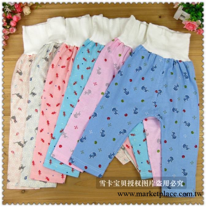 嬰兒夏內衣 秋冬打底紗佈衣服 寶寶紗佈護肚褲 兒童紗佈長褲睡褲工廠,批發,進口,代購