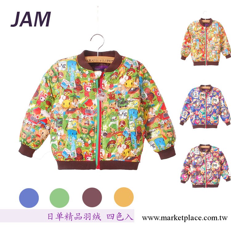 【夥拼】爆款童羽絨衣 原單日單JAM滿印卡通兒童羽絨衣 4色入5944工廠,批發,進口,代購